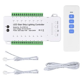 9 Modes LED Motion Sensor Stair Light Controller DC12-24V Speed Brightness Adjustable Stair Light Controller with Time Delay Setting Stair Light Automatic Controller (16 Channels with remote control)