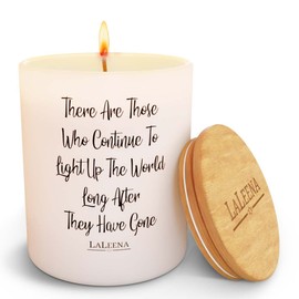 Scented Soy Memorial Candle – Glass Jar Candle Gift with 100% Organic Soy Wax & Fragrance Oil – Missing Someone Gift Decor for Women, Men, Couples, Meditation, Yoga, & More by LaLeena, 14 Oz., Vanilla