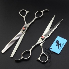 왼손 미용 가위 매트 헤어 살롱 이발사용 왼쪽 절단 7 인치 [02 set add bag] Left-Handed Hairdressing Scissors Mat for Salon Use, Left Cut 7 Inch [02 Set Add Bag]