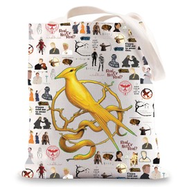 G2TUP Hunger Movie Inspired Tote Bag Katniss Fans Gift Real Or Not Real Hunger Shoulder Bag Hunger Katniss Merch, Real Or Not Real, Large