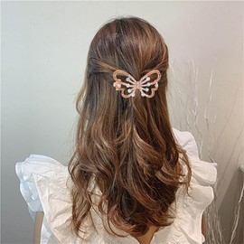 Campsis 4 PCS Butterfly Hair Barrettes Gold Rhinestone Spring Hair Clips Elegant Glitter Hair Accssories Daily Prom Graduation for Women Girls