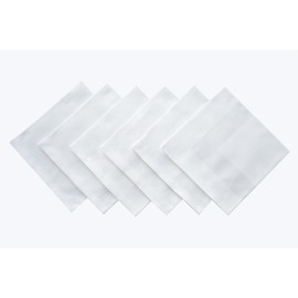 Damask Cloth Napkins / Mouth Napkins with Satin Edge White 50 x 50 cm Pack of 6