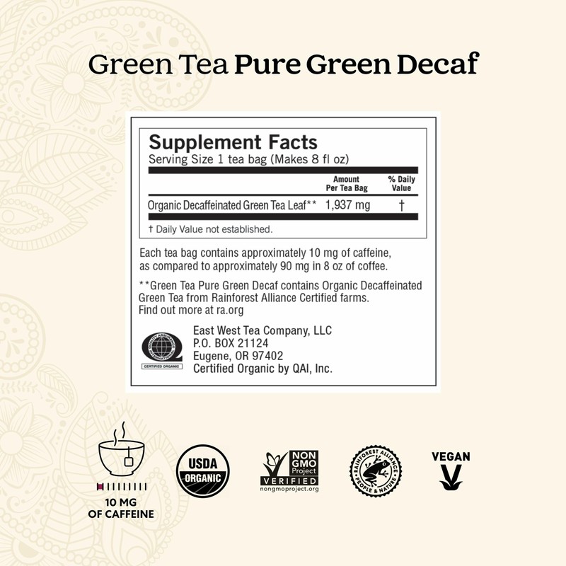 Yogi Tea Pure Decaf Green Tea - 16 Bags per