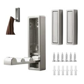 DHSWNNG 3 PCS Foldable Wall Hook, Heavy Duty Folding Coat Hooks Folding Wall Hook Mount Closet Hooks Flip Down Hooks for Hanging Towels Hats Keys Coats
