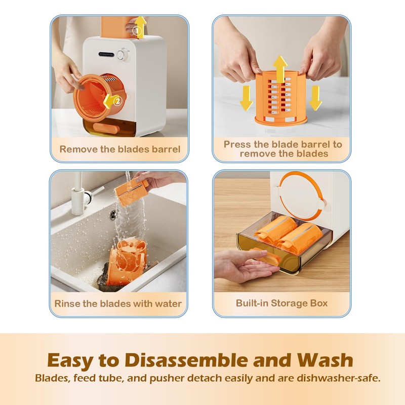 Electric Cheese Grater with 3 Set Blades, Automatic Efficient Slicer