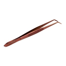 O'Creme Curved Tweezers 6.25 Inch Fine-Point Stainless Steel (6.25", Rose Gold)