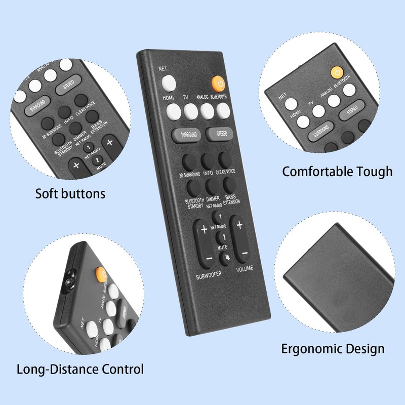 FSR78 ZV28960 Remote Control Compatible with Yamaha Sound Bar Audio