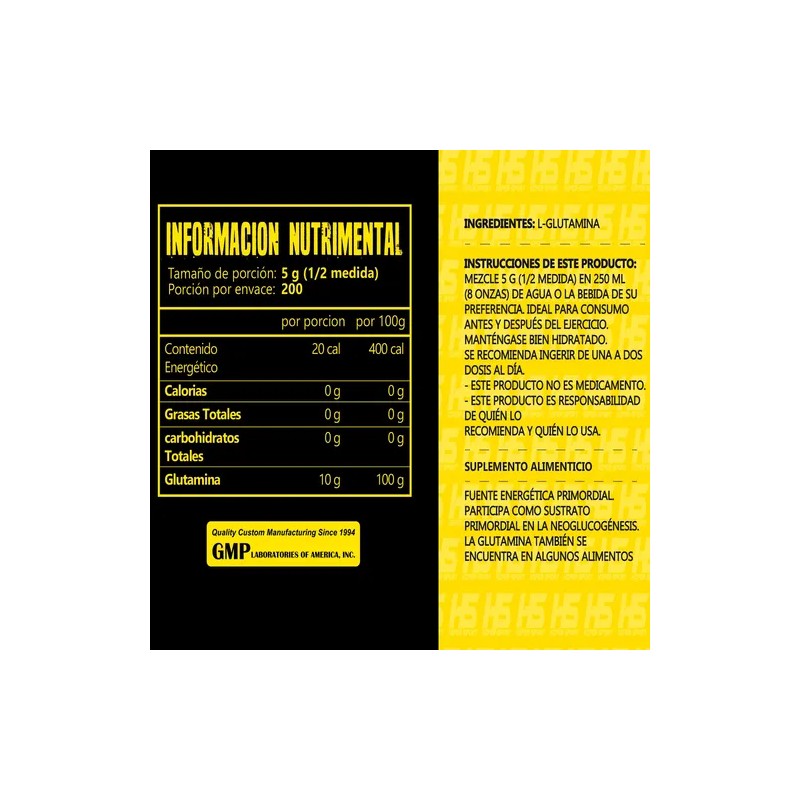 Suplemento En Polvo Glutamina Hiper Sport 1kg Varios Sabores
