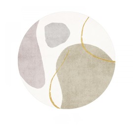 Nyescasa Round Rug Striped Geometry Rug Modern Short Pile Rug Living Room Round 80 cm Fluffy Abstract Design Rug for Bedroom Living Room Dining Room Indoor Decorative Children's Room