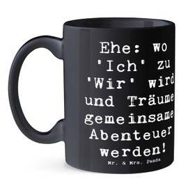Mr. & Mrs. Panda Tasse Spruch Hochzeitsfeier Abenteuer - Geschenk, Träume, handgemacht, Freunde, Geschenke, Familie, Teebecher, Hochzeitstag,