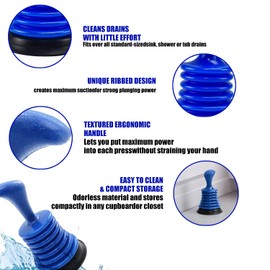 1 Pcs Sink Plunger, Toilet Plungers for Unblocking, Mini Sink Plunger Unblocker - Ergonomic Grip, Unclogs Drains with Ease, for Kitchens Bathrooms Baths Waste Pipes