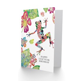Artery8 Birthday Greeting Card Leap Year Birthday Leaping Frog For Him Her