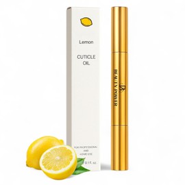 Beauty Power Nail Oil Cuticle Pen – Nail Strengthener & Growth Serum with Vitamin A, D, E, B5, Grapeseed & Rose Oils – Repair for Brittle, Peeling, Thin Nails – Twist Brush Pen (Lemon)