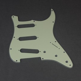 FLEOR 11 Holes ST Style Pickguard SSS Guitar Pickguard Pick Guard Scratchplate with Screws Set,3Ply Mint Green
