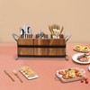 LENJKYYO Wooden Cutlery Organizer Utensil Crock Flatware Holder Countertop Silverware
