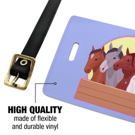 Unique Unicorn with Horses in Stable Luggage ID Tags Carry-On Cards - Set of 2