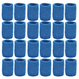 Unique Sports Athletic Performance Team Pack of 24 Wristbands (12 pair), Blue