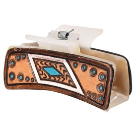 American Darling Beautifully Hand Tooled Women Ladies Hair Band Clip Clutcher Gift For Women Girls | Genuine Leather Hair Claw | Western Leather Hair Claw