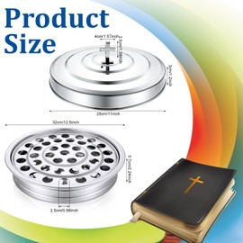Jingmore Holy Communion Tray for Churches with Lid Communion Set Stainless Steel Cup Tray with Cover Church Supplies Not Cups Included(Silver Color)