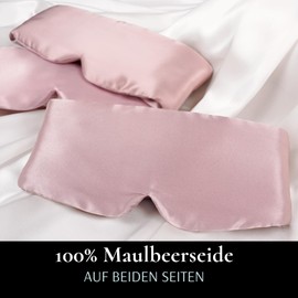 Zenssia Sleep Mask Silk for Men and Women, Enlarged and Widened Eye Mask with Adjustable Velcro for Daily Rest and Short Breaks when Travel, Dusky Pink