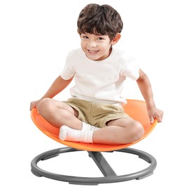 BABAMU Sensory Spinning Chair for Autism Kids Sit and Spin Chair ADHD Training Body Coordination Kids Swivel Autism Sensory Products (Orange)