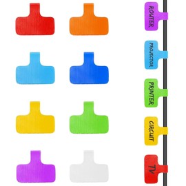 40 pcs. Write On Cord Label,Wire Labels,Cable Labels,Wire Tags,Wire Labels and Cable Tags for Management and Identification Purposes,Multi-Coloured Handwritten Cable Labels, Reusable and Versatile