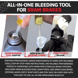 BleedZone Bleeding Edge Adapter Tool for SRAM Brake Bleed Kit, Bike Hydraulic Brake Bleed Kit, Bike Bleeder Caliper Fitting, Bicycle Maintenance, Bleeding Adapter, SRAM DOT 5.1 Brake Fluid Compatible
