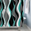 ZJRBJB Teal Shower Curtain Grey and Black Striped Minimalist Shower