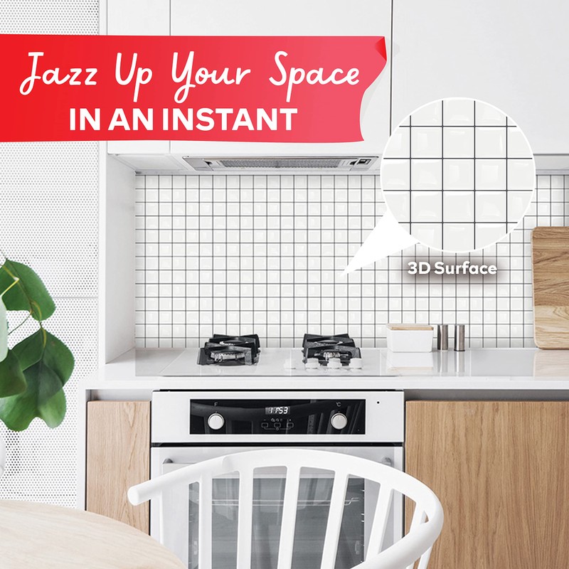 XFasten Square Peel and Stick Tiles - 10pcs 12' x