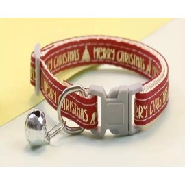 Unbranded Merry Christmas Pet Collar Adjustable 1 Pc Kitty Puppy Cute w/Bell 7.40-12.60in