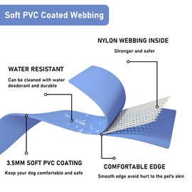 ZALER Dog Collar and Leash Set, Waterproof Adjustable Odor Proof Pet Collars Leashes for Large, Medium Small Dogs, 6FT Dog Leash with Airtag Dog Collar Holder and Dog Poop Bag Holder (M, Blue)