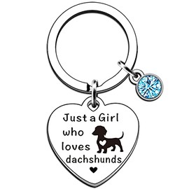 JMIMO Dachshund Gifts for Girls Dachshund Keyring Dachshund Lover Gifts Just A Girl Who Loves Dachshunds