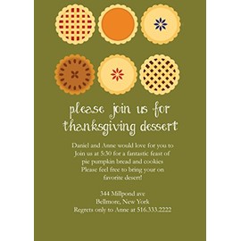 75 Custom Thanksgiving Dessert Invitations with Envelopes