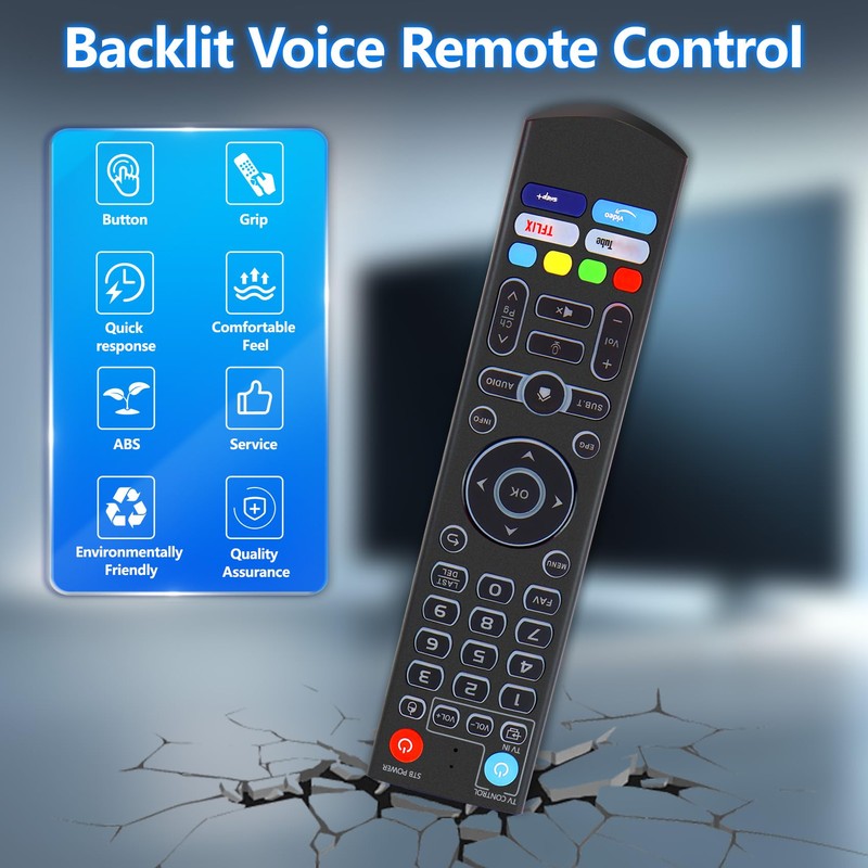 New Backlight V5 Pro Voice Remote Control, Compatible with vSeeBox