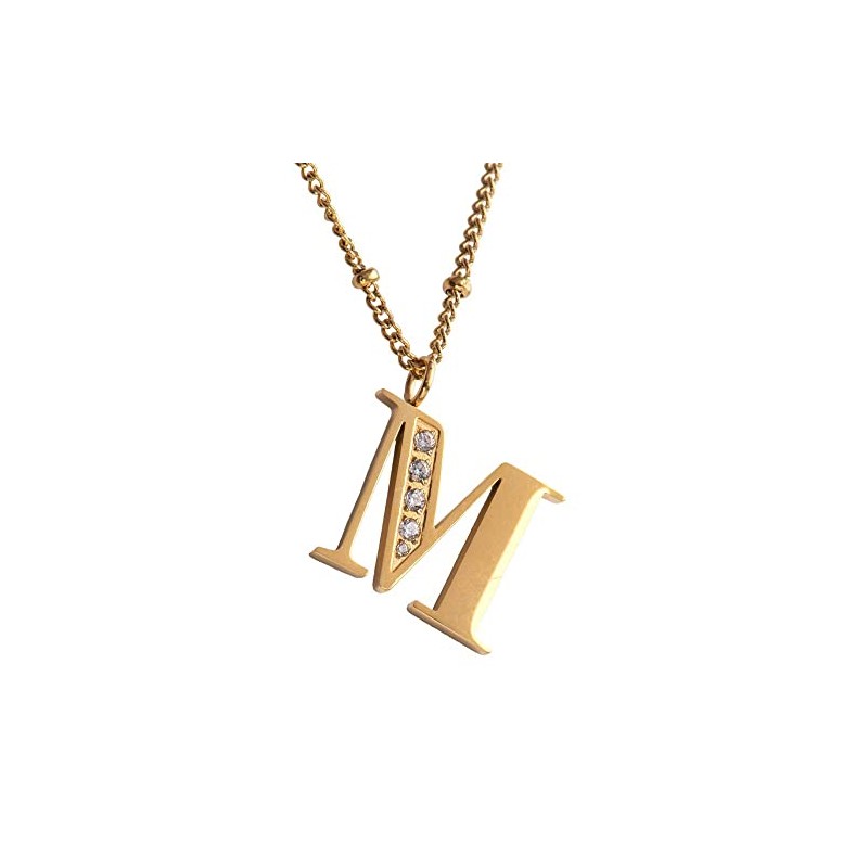 LuckyLy Collares para Mujer Inicial Acero Inoxidable Oro 18K Regalos