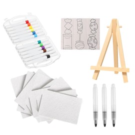 Magic Puffy Paint Kit, Magic 3D Foam Texture Painting Kit with 10 Blank Squares, 6 Cotton Pads, 3 Watercolor Pens, 1 Easel, 12-Color Markers for Kids Crafts and DIY Projects