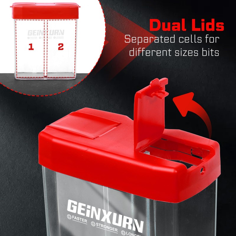 Geinxurn Impact Square Screwdriver Bits Set,43 Pcs Magnetic (SQ1/SQ2/SQ3) S2