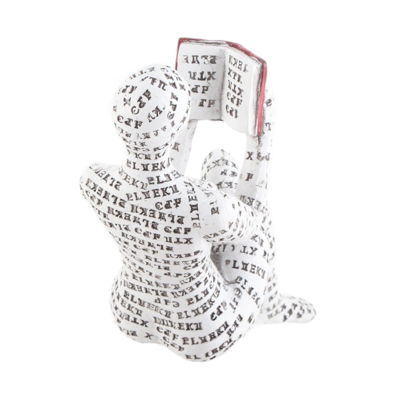 TOPINCN Girl Reading Figurine, Resin Figurine Innovative Lady Reading Pulp