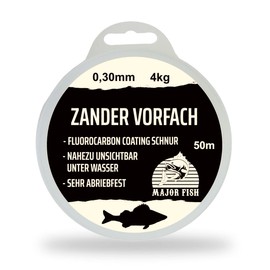 Major Fish Zander leader fluorocarbon fishing line, 0.30 mm, 4 kg, 50 metres
