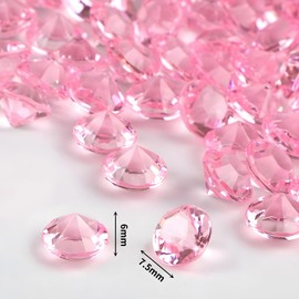 Outuxed 1500 Pack Clear Pink Wedding Table Scatter Confetti Crystals Acrylic Diamonds 8mm Rhinestones for Table Centerpiece Wedding Bridal Shower Vase Beads Decorations