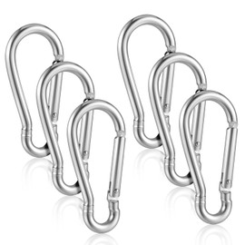 6PCS Flag Clips Flag Pole Ring Replacement Stainless Steel Spring Snap Hooks Heavy Duty Clips for Grommeted Flag Flagpole Hardware Accessories for Keys Swing Set Camping Fishing Hiking Traveling