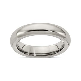 Jewelry By Sweet Pea Titanium Edward Mirell Domed 5mm Polished Band (Width=5)