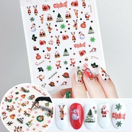Christmas nail supplies, Rudolph, Santa nail stickers, year-end nails / 크리스마스 네일재료 루돌프 산타 네일스티커 연말네일