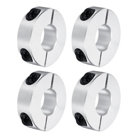 sourcing map Shaft Collar 18mm/ 3/4 Inch Bore Double Split Aluminum Clamping Collar Shaft Collars with Set Screw 4 Pcs