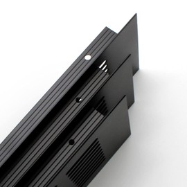 SRJQXH Pack of 2 Ventilation Grille, 200 mm Long Exhaust Grille, Black Aluminium Ventilation Grille, Can Be Used for Ventilation of Cabinets and Wardrobes