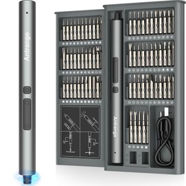 Mini Electric Screwdriver Set, 3.7V Cordless Screwdriver Set USB-C,71 S2 Preicison Bits,2 Torque Settings,Led, Magnetic Power Screwdriver Repair Tool Kit for PC RC Elect