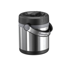 EMSA 509244 MOBILITY Isolier-Speisegefäß 1,2 L Edelstahl Schwarz - 100 % dicht - warme Mahlzeit - heiße Speisen für unterwegs, 1.2 L