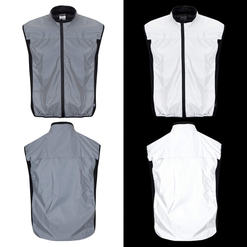 BTR High Visibility Reflective Silver Running and Cycling Gilet and