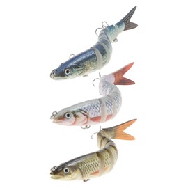 CAPASTEC Freshwater Lifelike Catfish Fishing Lures, Realistic Segment Lifelike Fishing Lures, 3D Eyes for Enhanced Attraction, Blue, 3 Pcs
