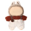 Plush Doll Clothes Set, Stylish Brown Top & Small Fur